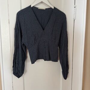 Abercrombie & Fitch Dark Blue Patterned Blouse